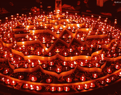 diwali candles mandala